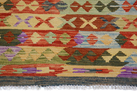 handmade Geometric Kilim Red Gray Hand-Woven RECTANGLE 100% WOOL area rug 7 x 10