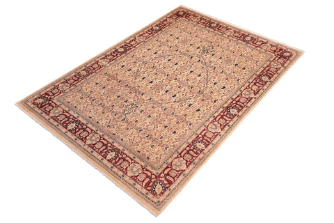 handmade Traditional Tabriz Beige Red Hand Knotted RECTANGLE 100% WOOL area rug 8 x 10
