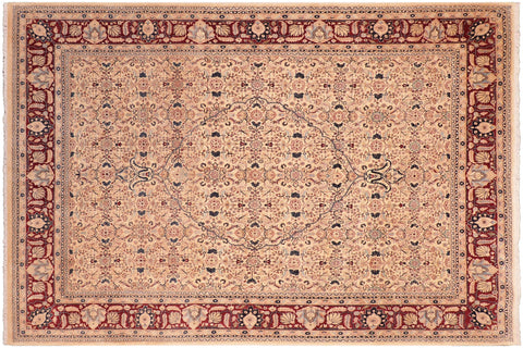 handmade Traditional Tabriz Beige Red Hand Knotted RECTANGLE 100% WOOL area rug 8 x 10
