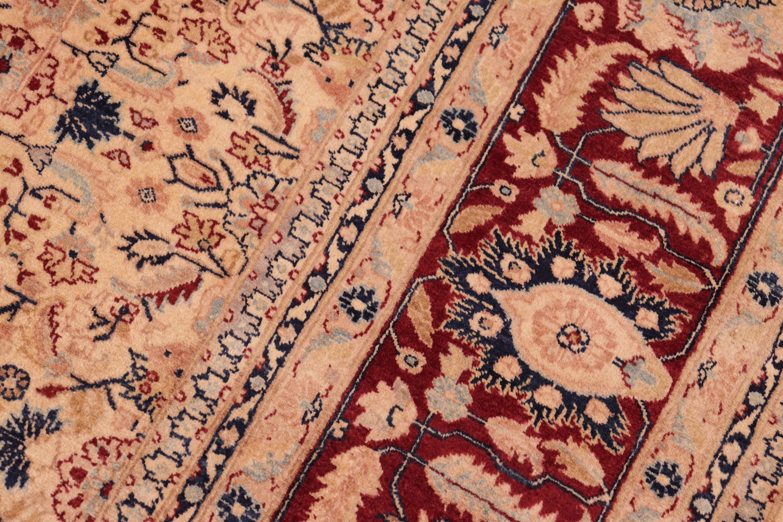 handmade Traditional Tabriz Beige Red Hand Knotted RECTANGLE 100% WOOL area rug 8 x 10