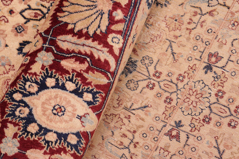 handmade Traditional Tabriz Beige Red Hand Knotted RECTANGLE 100% WOOL area rug 8 x 10