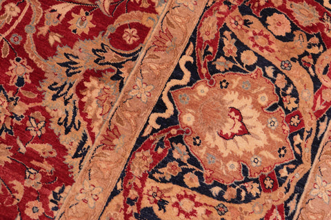 handmade Transitional Anmol Agra Red Blue Hand Knotted RECTANGLE 100% WOOL area rug 8 x 10