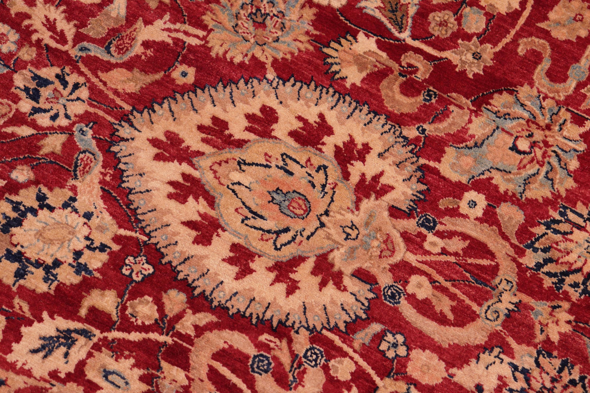 handmade Transitional Anmol Agra Red Blue Hand Knotted RECTANGLE 100% WOOL area rug 8x10