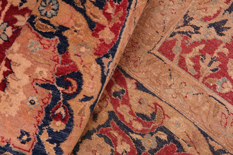 handmade Transitional Anmol Agra Red Blue Hand Knotted RECTANGLE 100% WOOL area rug 8 x 10