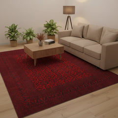 handmade Tribal Biljik Khal Mohammadi Red Blue Hand Knotted RECTANGLE 100% WOOL area rug 8X11