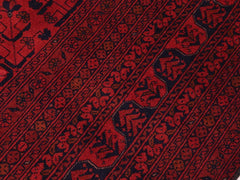 handmade Tribal Biljik Khal Mohammadi Red Blue Hand Knotted RECTANGLE 100% WOOL area rug 8X11