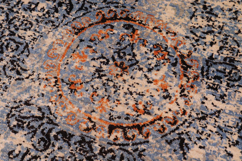 handmade Modern Modern Beige Blue Hand Knotted RECTANGLE WOOL&SILK area rug 8' x 10'