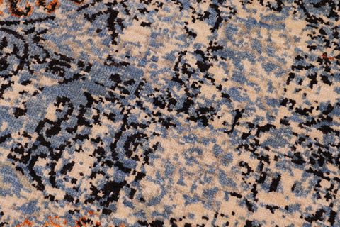 handmade Modern Modern Beige Blue Hand Knotted RECTANGLE WOOL&SILK area rug 8' x 10'