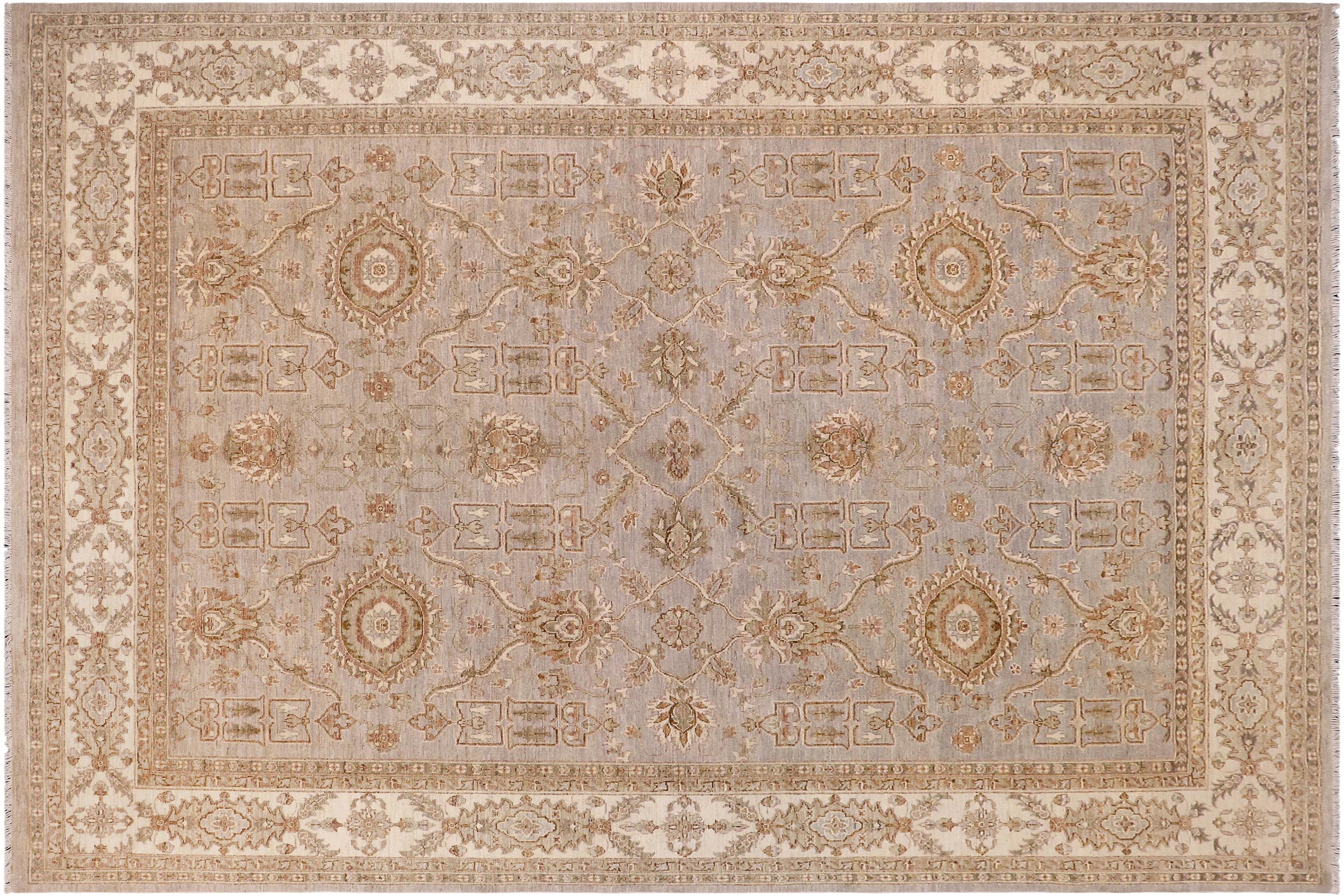 handmade Traditional Kafkaz Gray Ivory Hand Knotted RECTANGLE 100% WOOL area rug 9x12