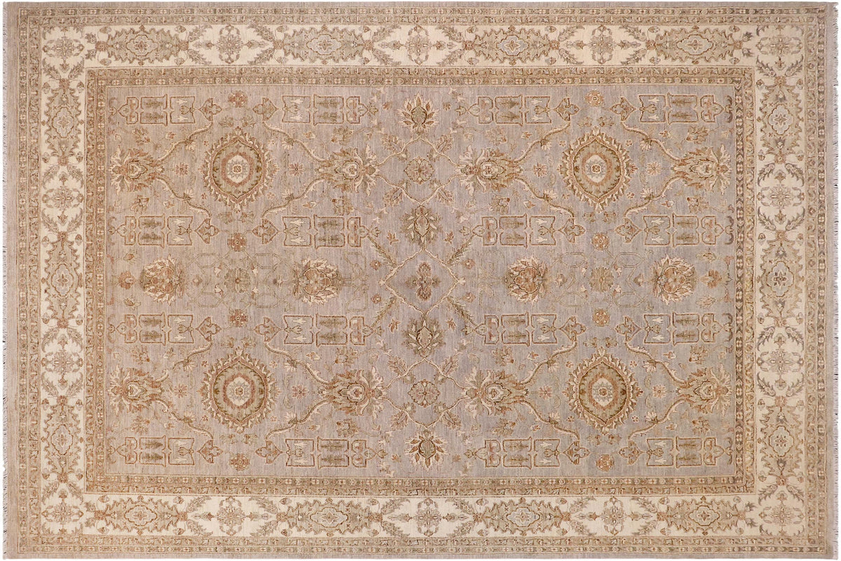 handmade Traditional Kafkaz Gray Ivory Hand Knotted RECTANGLE 100% WOOL area rug 9x12