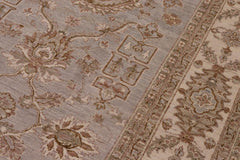 handmade Traditional Kafkaz Gray Ivory Hand Knotted RECTANGLE 100% WOOL area rug 9X12