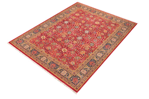 handmade Traditional  Red Blue Hand Knotted RECTANGLE 100% WOOL area rug 8' x 11'