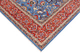 handmade Traditional Kafkaz Blue Rust Hand Knotted RECTANGLE 100% WOOL area rug 9 x 12