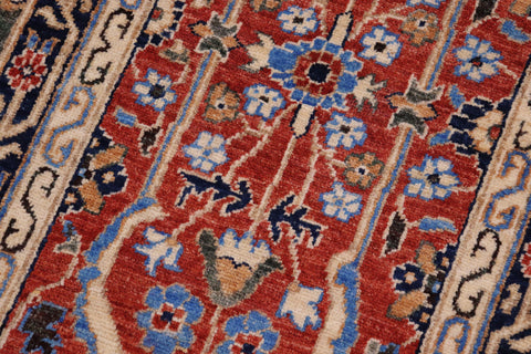 handmade Traditional Kafkaz Blue Rust Hand Knotted RECTANGLE 100% WOOL area rug 9' x 12'