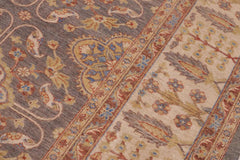 handmade Transitional Kafkaz Gray Ivory Hand Knotted RECTANGLE 100% WOOL area rug 8X11