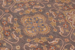 handmade Transitional Kafkaz Gray Ivory Hand Knotted RECTANGLE 100% WOOL area rug 8X11