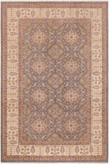 handmade Transitional Kafkaz Gray Ivory Hand Knotted RECTANGLE 100% WOOL area rug 8X11