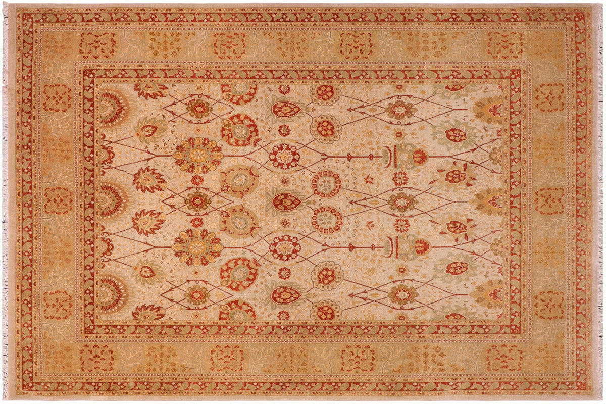 handmade Transitional  Lt. Gray Gold Hand Knotted RECTANGLE 100% WOOL area rug 8' x 10'