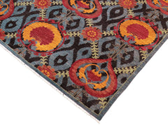 handmade Transitional Kafkaz Gray Blue Hand Knotted RECTANGLE 100% WOOL area rug 8X10