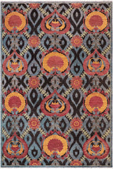 handmade Transitional Kafkaz Gray Blue Hand Knotted RECTANGLE 100% WOOL area rug 8X10