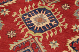 handmade Geometric Kazak Red Beige Hand Knotted RECTANGLE 100% WOOL area rug 9' x 12'