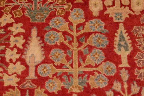 handmade Modern  Red Tan Hand Knotted RECTANGLE 100% WOOL area rug 8 x 10