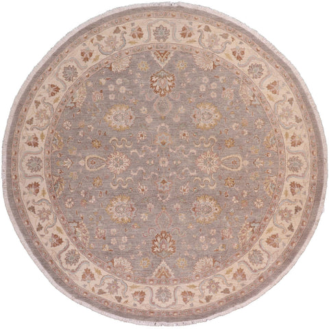handmade Traditional Kafkaz Gray Ivory Hand Knotted ROUND 100% WOOL area rug 10' x 10'