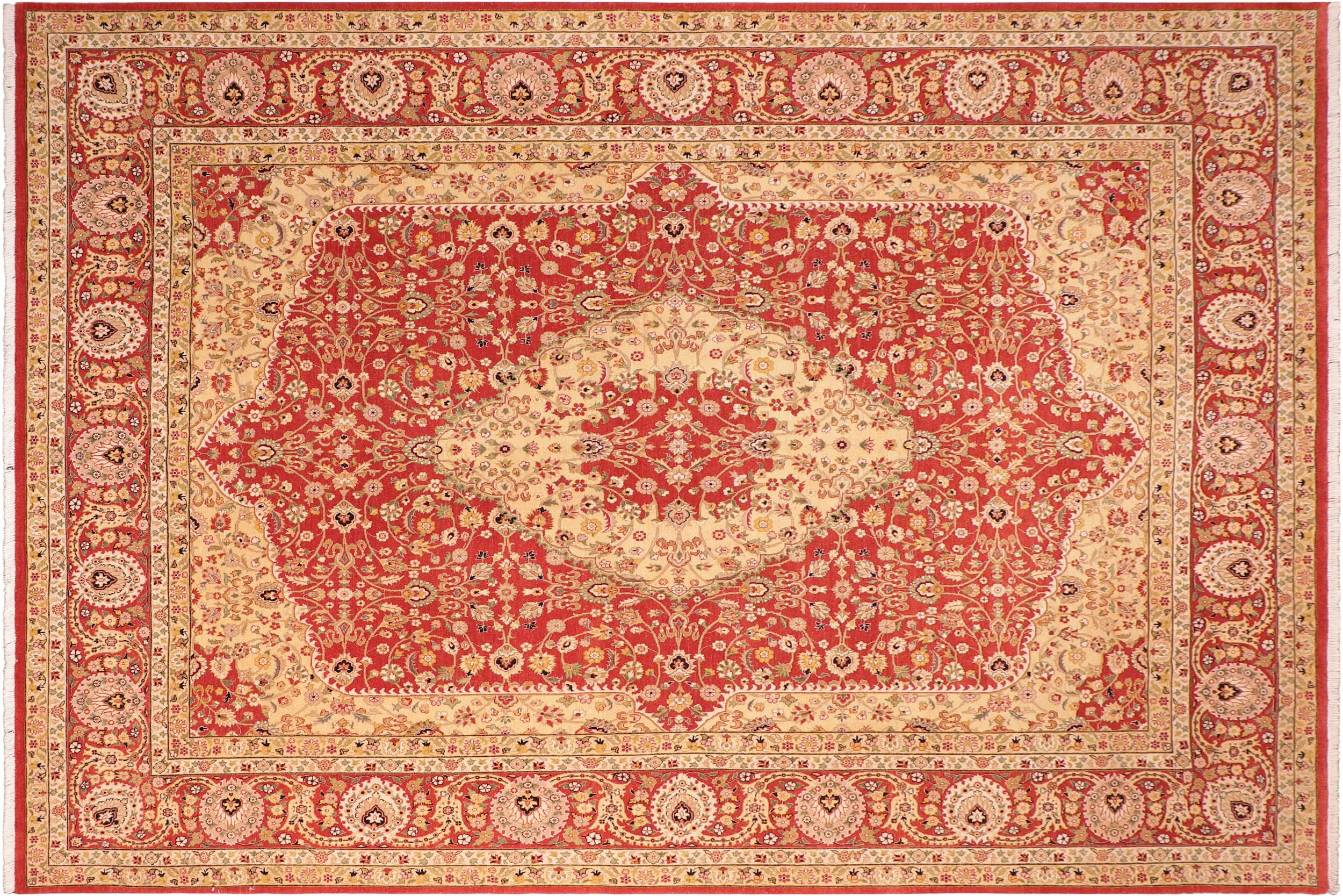 handmade Traditional Design Rust Gold Hand Knotted RECTANGLE 100% WOOL area rug 8 x 10