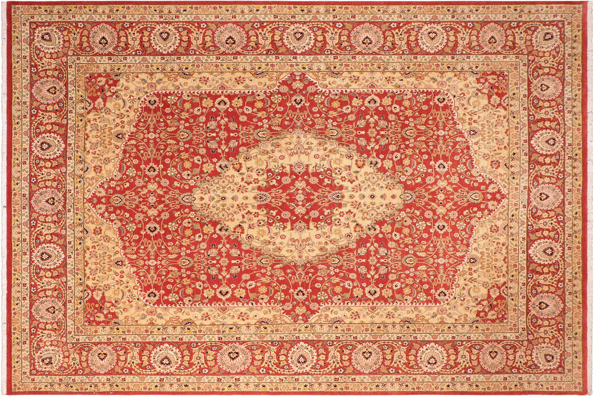handmade Traditional Design Rust Gold Hand Knotted RECTANGLE 100% WOOL area rug 8 x 10