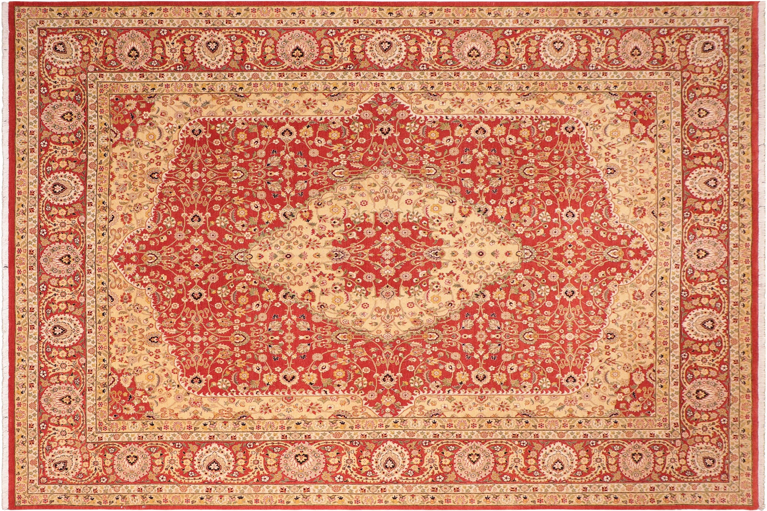 handmade Traditional Design Rust Gold Hand Knotted RECTANGLE 100% WOOL area rug 8x10