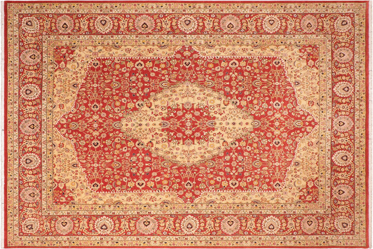 handmade Traditional Design Rust Gold Hand Knotted RECTANGLE 100% WOOL area rug 8x10
