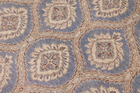 handmade Modern Kafkaz Blue Brown Hand Knotted RECTANGLE 100% WOOL area rug 9' x 12'