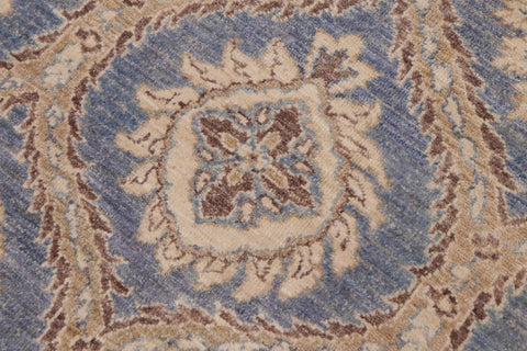 handmade Modern Kafkaz Blue Brown Hand Knotted RECTANGLE 100% WOOL area rug 9' x 12'