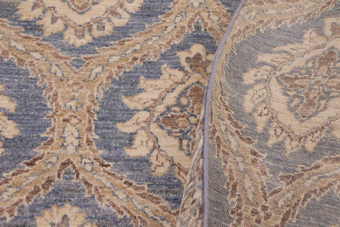 handmade Modern Kafkaz Blue Brown Hand Knotted RECTANGLE 100% WOOL area rug 9' x 12'