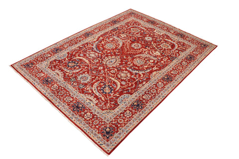 handmade Traditional Kafkaz Rust Blue Hand Knotted RECTANGLE 100% WOOL area rug 9x12