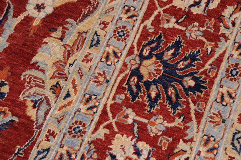 handmade Traditional Kafkaz Rust Blue Hand Knotted RECTANGLE 100% WOOL area rug 9x12