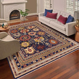 handmade Traditional Kafkaz Blue Beige Hand Knotted RECTANGLE 100% WOOL area rug 9 x 12