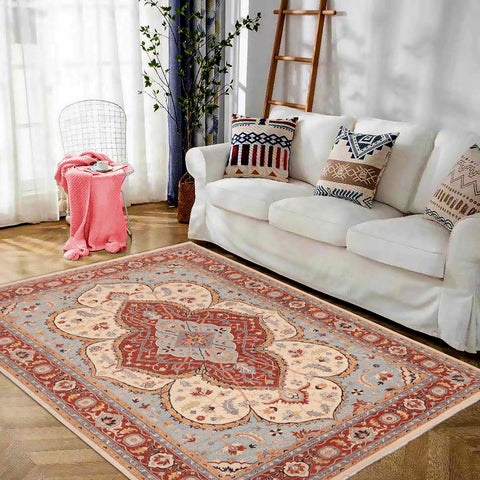 handmade Traditional Kafkaz Beige Rust Hand Knotted RECTANGLE 100% WOOL area rug 10' x 14'