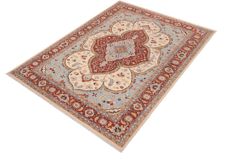 handmade Traditional Kafkaz Beige Rust Hand Knotted RECTANGLE 100% WOOL area rug 10' x 14'