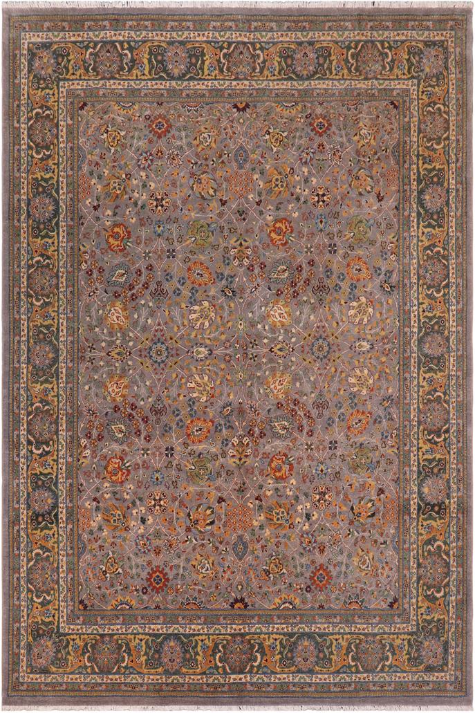handmade Traditional Design Gray Green Hand Knotted RECTANGLE 100% WOOL area rug 8'X10'