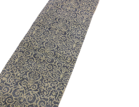 handmade Transitional Kafkaz Lt. Blue Lt. Blue Hand Knotted RUNNER 100% WOOL area rug 2' x 8'