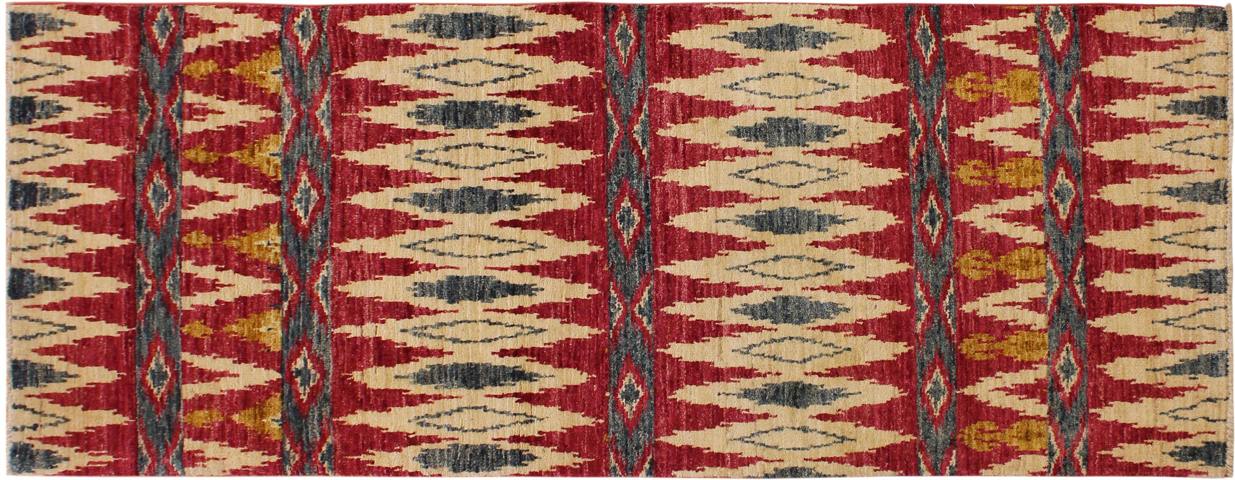 handmade Geometric Kafkaz Pink Green Hand Knotted RUNNER 100% WOOL area rug 3' x 8'