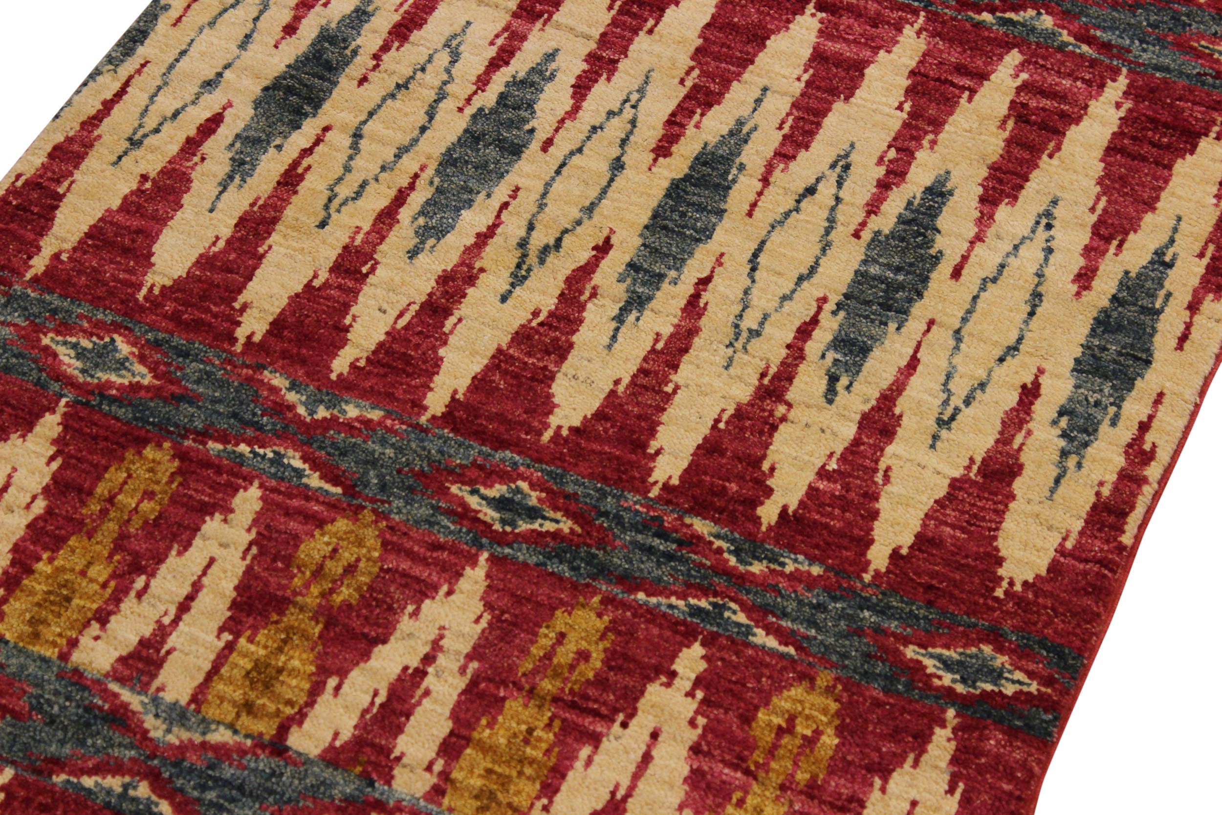 handmade Geometric Kafkaz Pink Green Hand Knotted RUNNER 100% WOOL area rug 3' x 8'