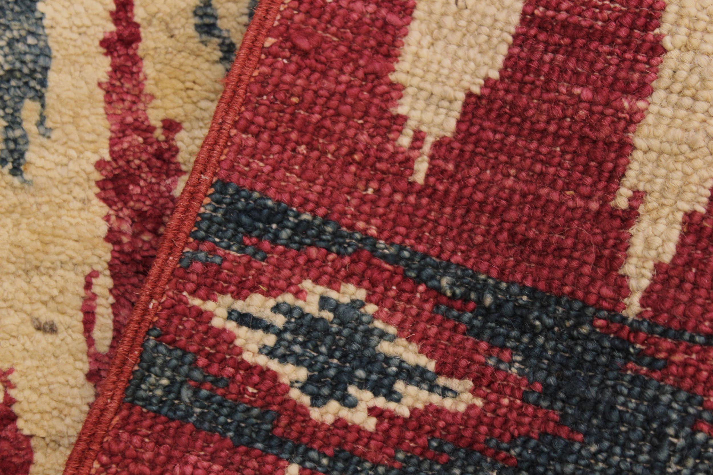 handmade Geometric Kafkaz Pink Green Hand Knotted RUNNER 100% WOOL area rug 3' x 8'