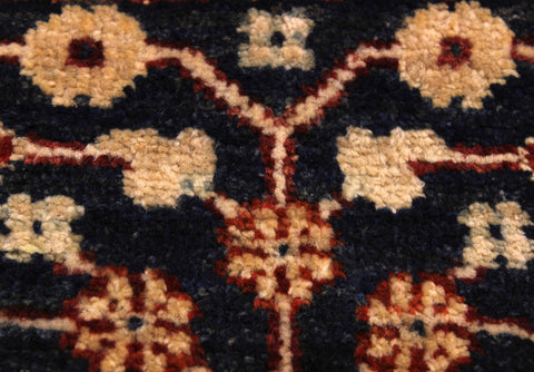 handmade Geometric Kurjean Beige Blue Hand Knotted RUNNER 100% WOOL area rug 3x10