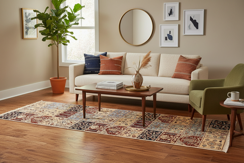 handmade Geometric Kurjean Beige Blue Hand Knotted RUNNER 100% WOOL area rug 3x10