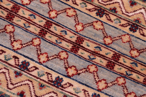 handmade Geometric Kurjean Red Rust Hand Knotted RECTANGLE 100% WOOL area rug 6x8