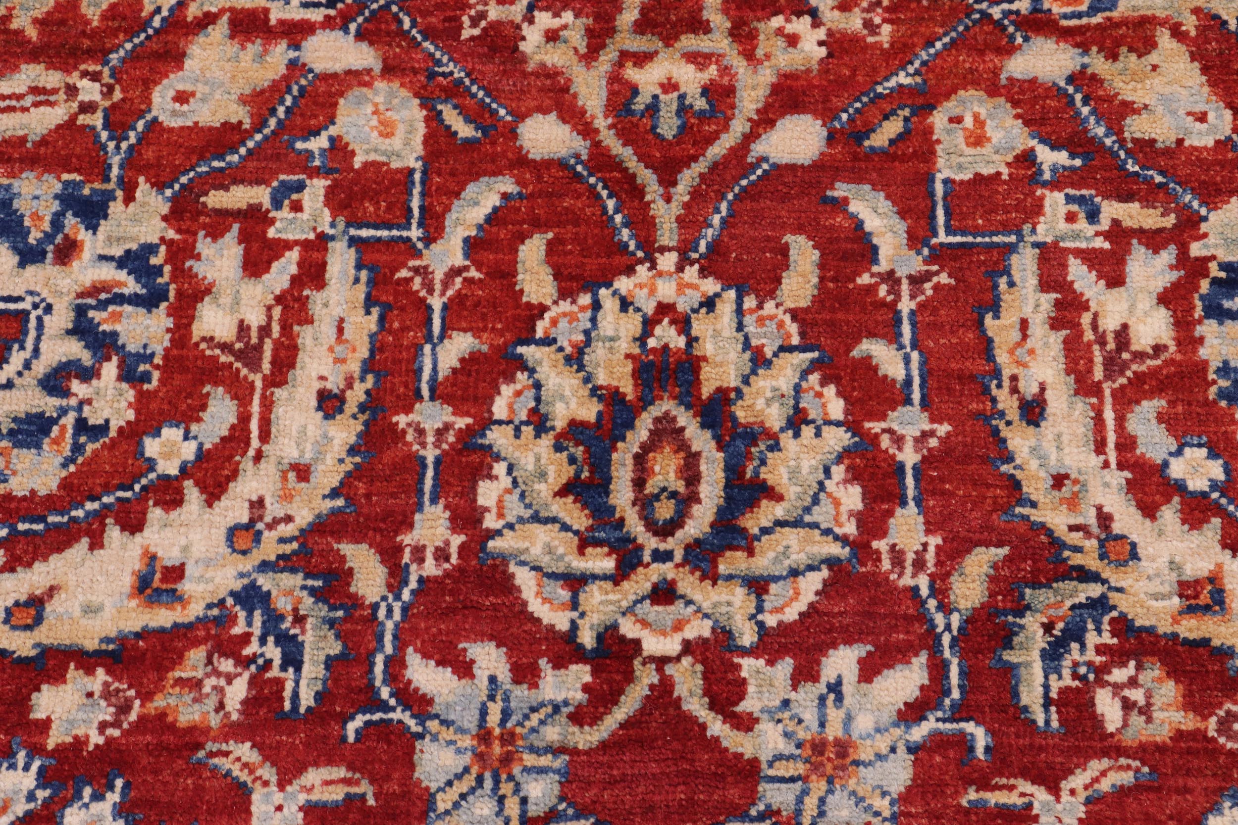 handmade Traditional Kafkaz Rust Blue Hand Knotted RECTANGLE 100% WOOL area rug 6x8