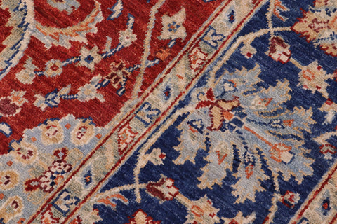 handmade Traditional Kafkaz Rust Blue Hand Knotted RECTANGLE 100% WOOL area rug 6x8