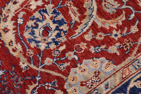 handmade Traditional Kafkaz Rust Blue Hand Knotted RECTANGLE 100% WOOL area rug 6x8
